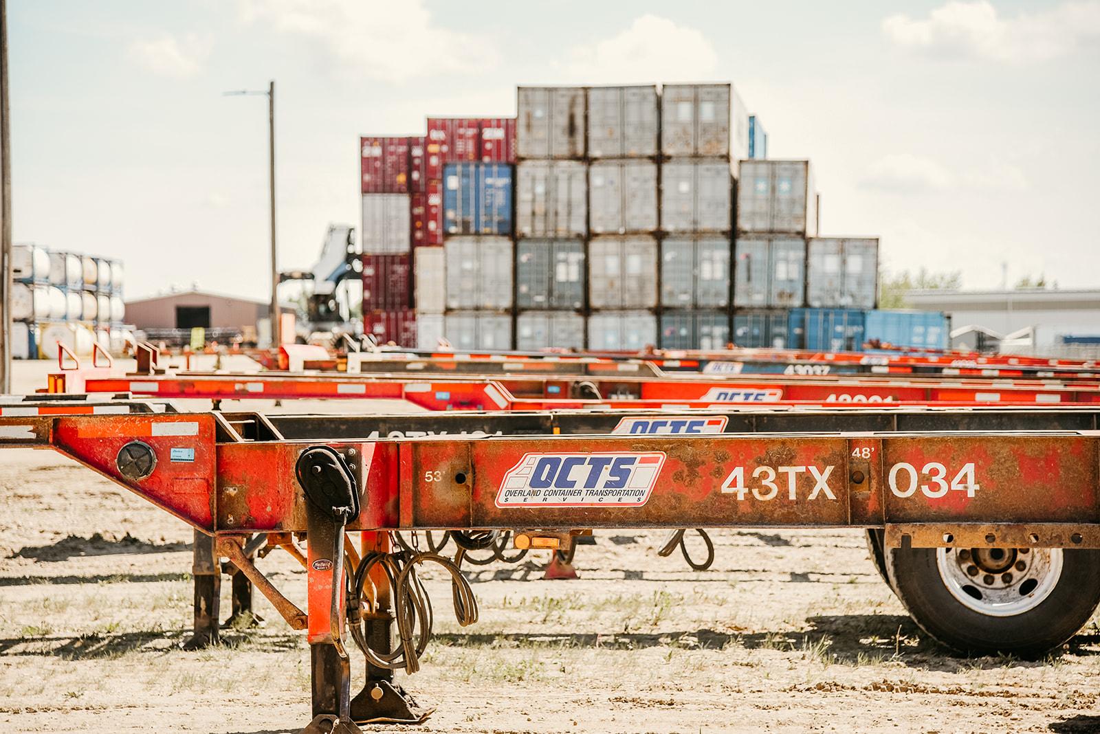 OCTS chassis in the container yard